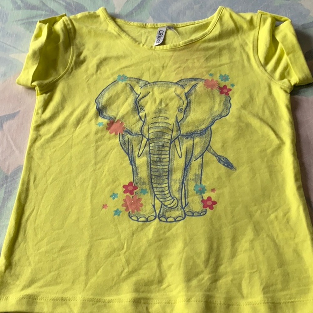 NWT CR Kids girls yellow elephant t-shirt in 10/12